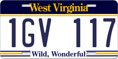 WV license plate 1GV117