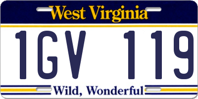 WV license plate 1GV119