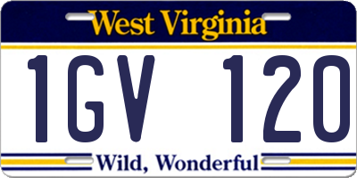 WV license plate 1GV120