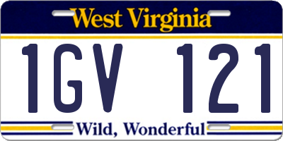 WV license plate 1GV121
