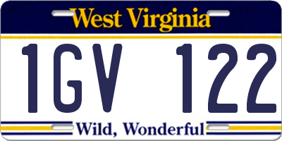 WV license plate 1GV122