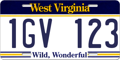 WV license plate 1GV123
