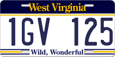 WV license plate 1GV125