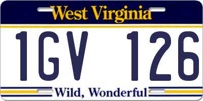 WV license plate 1GV126