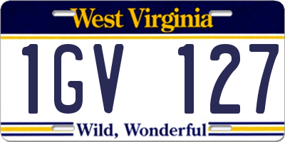 WV license plate 1GV127