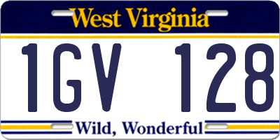 WV license plate 1GV128