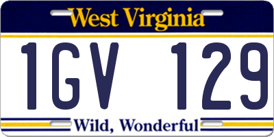WV license plate 1GV129