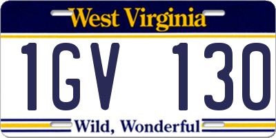 WV license plate 1GV130