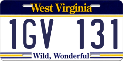 WV license plate 1GV131