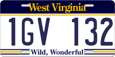 WV license plate 1GV132