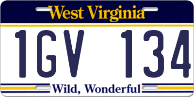 WV license plate 1GV134
