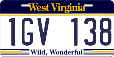 WV license plate 1GV138