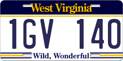 WV license plate 1GV140