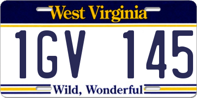 WV license plate 1GV145