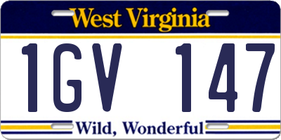 WV license plate 1GV147