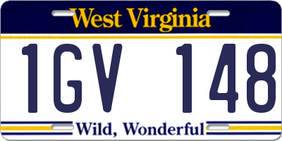 WV license plate 1GV148
