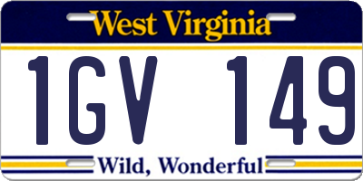 WV license plate 1GV149