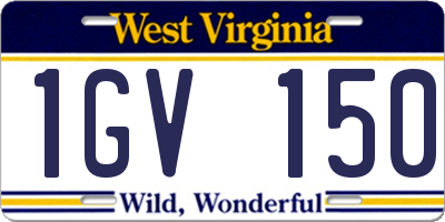 WV license plate 1GV150