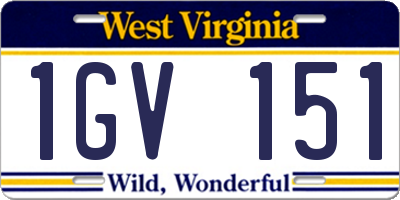 WV license plate 1GV151