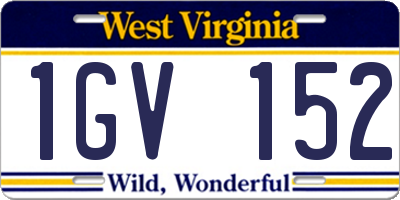 WV license plate 1GV152