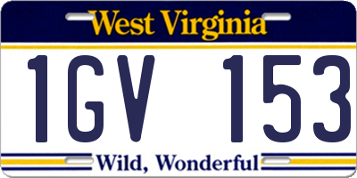 WV license plate 1GV153