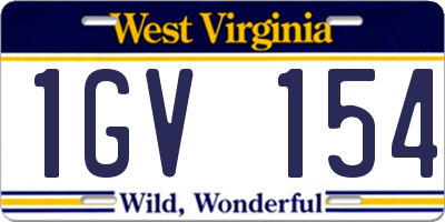WV license plate 1GV154