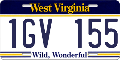 WV license plate 1GV155
