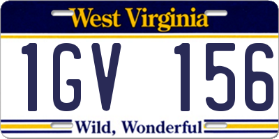 WV license plate 1GV156