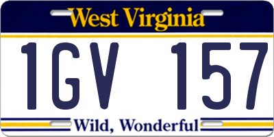 WV license plate 1GV157