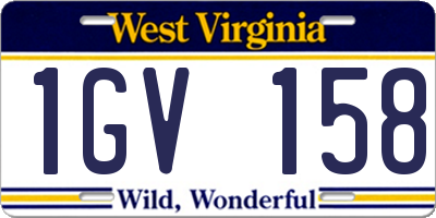 WV license plate 1GV158