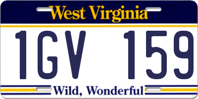 WV license plate 1GV159