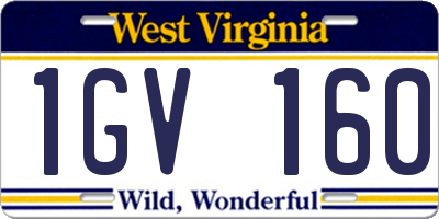 WV license plate 1GV160
