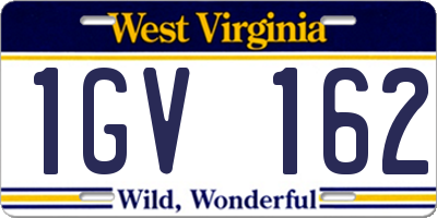 WV license plate 1GV162