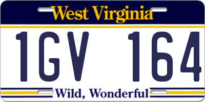 WV license plate 1GV164