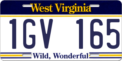 WV license plate 1GV165