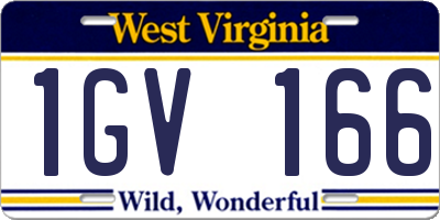WV license plate 1GV166