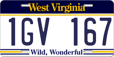 WV license plate 1GV167