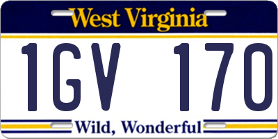 WV license plate 1GV170