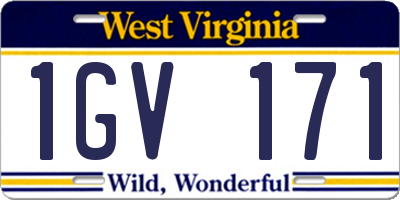 WV license plate 1GV171