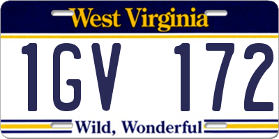 WV license plate 1GV172