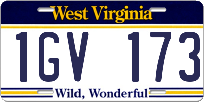 WV license plate 1GV173