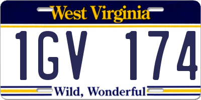 WV license plate 1GV174