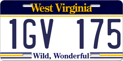 WV license plate 1GV175