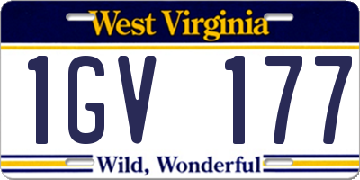 WV license plate 1GV177