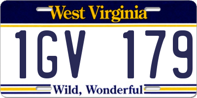 WV license plate 1GV179