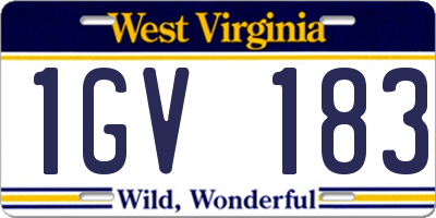 WV license plate 1GV183