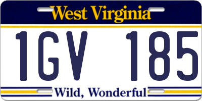 WV license plate 1GV185