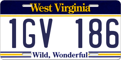 WV license plate 1GV186