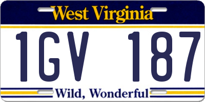 WV license plate 1GV187