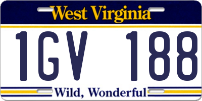 WV license plate 1GV188